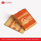  EFT21A - Túi giấy đựng burger - Vàng - In cam - "Best in town" - 20x13.5x5.5 cm 
