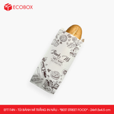  EFT1T4N - Combo 100 túi bánh mì trắng in nâu - "Best street food" - 24x9.5x4.5 cm 