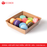  EFHP6N - Hộp giấy kraft thực phẩm - Nắp PET - Nâu - 14.5x13x6 cm 