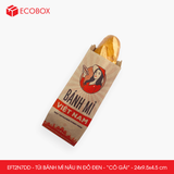  EFT2N7DD - Combo 100 túi bánh mì nâu in đỏ đen - "Cô gái" - 24x9,5x4,5 cm 