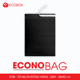  ET3B - Combo 100 túi nilon niêm phong giao hàng - Đen  - 52x38 cm 