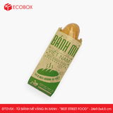  EFT2V5X - Túi bánh mì vàng in xanh - "Best street food" - 24x9,5x4,5 cm 