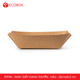  EFP4N - Khay giấy kraft dáng thuyền đựng thực phẩm - 22x16x5.5 cm 