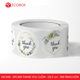  ESCK05 - Cuộn Sticker Thank You tròn - Nhiều thiết kế - 2.5cm - [500 tem/cuộn] 