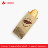  EFT1N1NN - Combo 100 túi bánh mì nâu in nâu đỏ - "Xe bánh mì" - 24x9.5x4.5 cm 