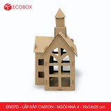  EFK07D - Nhà giấy lắp ráp bằng carton - Mẫu 4 - 19x14x25 cm 