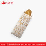  EFT2T3C - Combo 100 túi bánh mì trắng in cam - "Best street food" - 24x9,5x4,5 cm 