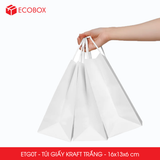  ETG0T - 16x13x6 cm - Combo 25 Túi Giấy Kraft Màu Trắng 