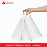  ETG2T - 26x18x9 cm - Combo 25 Túi Giấy Kraft Màu Trắng 