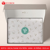  EDTT12 - Decal Thank You tròn -Xanh lá - In trắng - 2.5cm [50 cái/pack] 
