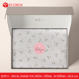  EDTT11 - Combo 50 decal Thank You tròn - Hồng - In trắng đen - 2.5cm [50 cái/pack] 
