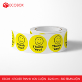  ESC01 - Cuộn Sticker Thank You tròn - Một thiết kế - 2.5cm - [500 tem/cuộn] 