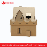  EFK07G - Nhà giấy lắp ráp bằng carton - Mẫu 7 - 17x17x18 cm 