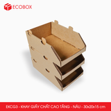  EKCG3 - Khay giấy chất cao tầng - Nâu - 30x20x15 cm 