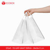  ETG4T - 35x25x12 cm - Combo 25 Túi Giấy Kraft Màu Trắng 
