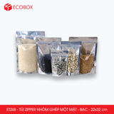  ETZ6B - 22x32cm - Combo 25 túi Zipper nhôm ghép - Bạc 