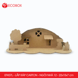  EFK07L - Nhà giấy lắp ráp bằng carton - Mẫu 12 - 22x15x7 cm 
