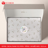  EDTT05 - Combo 50 decal Thank You tròn - Trắng - In nhiều màu - 2.5cm [50 cái/pack] 