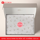  EDTT06 - Combo 50 decal Thank You tròn - Đỏ - In trắng - 2.5cm [50 cái/pack] 