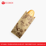  EFT1N4NN - Combo 100 túi bánh mì nâu in nâu đỏ - "Best street food" - 24x9.5x4.5 cm 