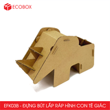  EFK03B - Đựng bút lắp ráp hình con tê giác bằng giấy carton 