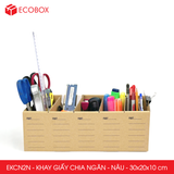  EKCN2N - Khay giấy có chia ngăn - Nâu - 30x20x10 cm 
