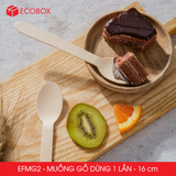  EFMG2 - Combo 100 muỗng gỗ dùng 1 lần - 16 cm 