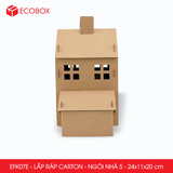  EFK07E - Nhà giấy lắp ráp bằng carton - Mẫu 5 - 24x11x20 cm 