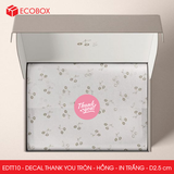  EDTT10 - Combo 50 decal Thank You tròn - Hồng - In trắng - 2.5cm [50 cái/pack] 