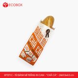  EFT2T1C - Combo 100 túi bánh mì trắng in cam - "Chả cá" - 24x9,5x4,5 cm 