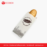  EFT1T1N - Combo 100 túi bánh mì trắng in nâu - "Xe bánh mì" - 24x9.5x4.5 cm 