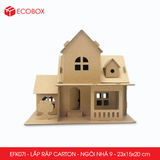  EFK07I - Nhà giấy lắp ráp bằng carton - Mẫu 9 - 23x15x20 cm 