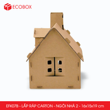  EFK07B - Nhà giấy lắp ráp bằng carton - Mẫu 2 - 16x15x19 cm 