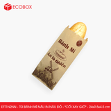  EFT1N2NN - Combo 100 túi bánh mì nâu in nâu đỏ - "Cối xay gió" - 24x9.5x4.5 cm 