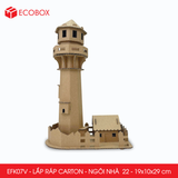  EFK07V - Nhà giấy lắp ráp bằng carton - Mẫu 22 - 19x10x29 cm 