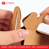  EFQ2N - Hộp giấy Kraft quai xách - Nâu - 20x10x10 cm 