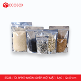  ETZ2B - 12x19cm - Túi Zipper nhôm ghép - Bạc 