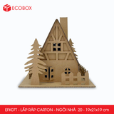  EFK07T - Nhà giấy lắp ráp bằng carton - Mẫu 20 - 19x21x19 cm 