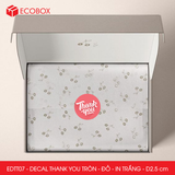  EDTT07 - Combo 50 decal Thank You tròn - Đỏ - In trắng - 2.5cm [50 cái/pack] 
