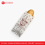  EFT1T3NN - Combo 100 túi bánh mì trắng in nâu đỏ - "Đầu bếp" - 24x9.5x4.5 cm 