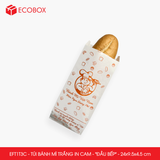  EFT1T3C - Combo 100 túi bánh mì trắng in cam - "Đầu bếp" - 24x9.5x4.5 cm 