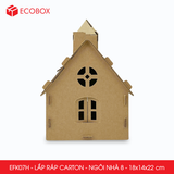  EFK07H - Nhà giấy lắp ráp bằng carton - Mẫu 8 - 18x14x22 cm 