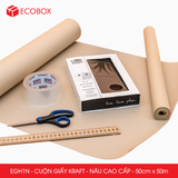  EGH1N - 0.5x50m - CUỘN GIẤY KRAFT GÓI HÀNG MÀU NÂU 