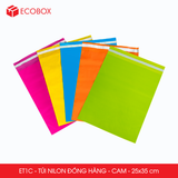  ET1C - Combo 100 túi nilon niêm phong giao hàng - Cam - 35x25 cm 