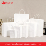 ETG4T - 35x25x12 cm - Combo 25 Túi Giấy Kraft Màu Trắng 
