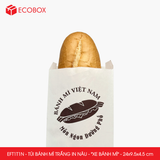  EFT1T1N - Combo 100 túi bánh mì trắng in nâu - "Xe bánh mì" - 24x9.5x4.5 cm 