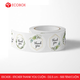 ESCK05 - Cuộn Sticker Thank You tròn - Nhiều thiết kế - 2.5cm - [500 tem/cuộn] 