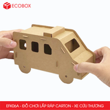  EFK06A - Xe cứu thương lắp ráp bằng carton - 18x8x11 cm 