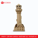  EFK07V - Nhà giấy lắp ráp bằng carton - Mẫu 22 - 19x10x29 cm 