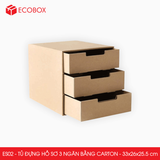  ES02 - Tủ đựng hồ sơ 3 ngăn bằng carton - 33x26x25.5 cm 